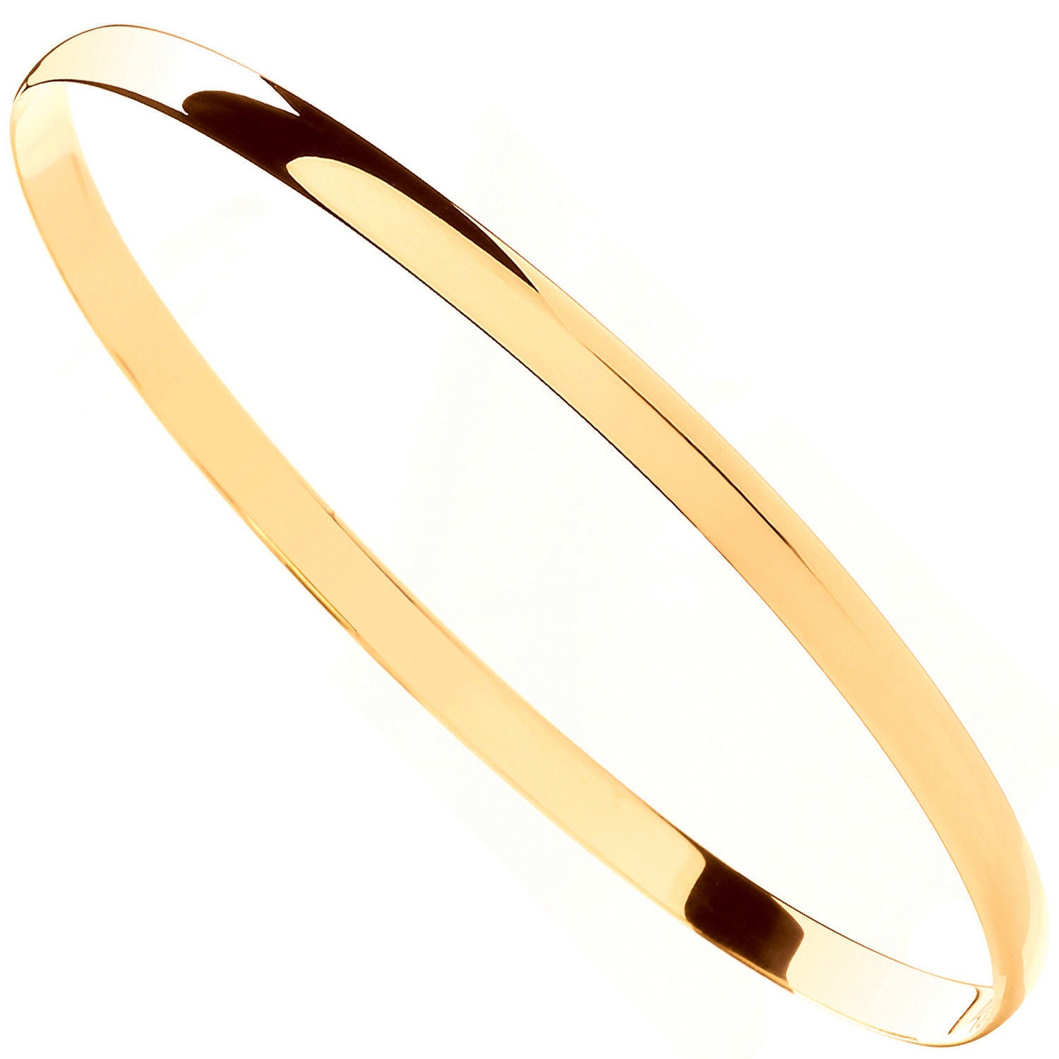 Y/G 4mm Plain D-shape Ladies Bangle