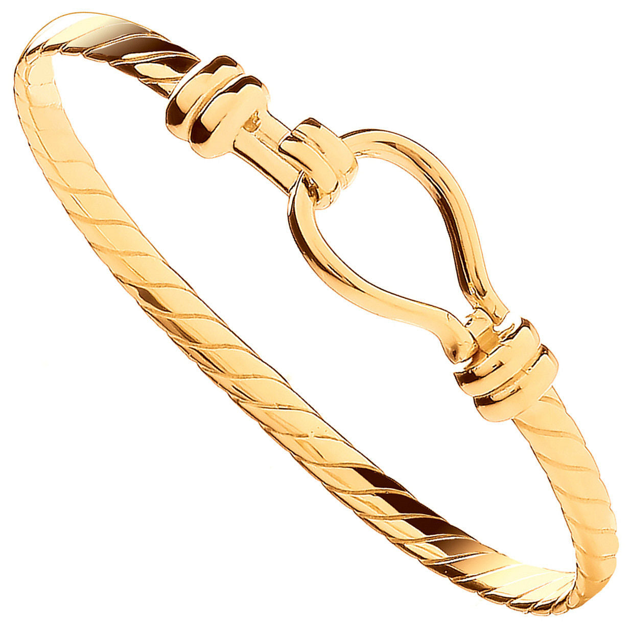9ct Yellow Gold Hook Kids 4mm Bangle