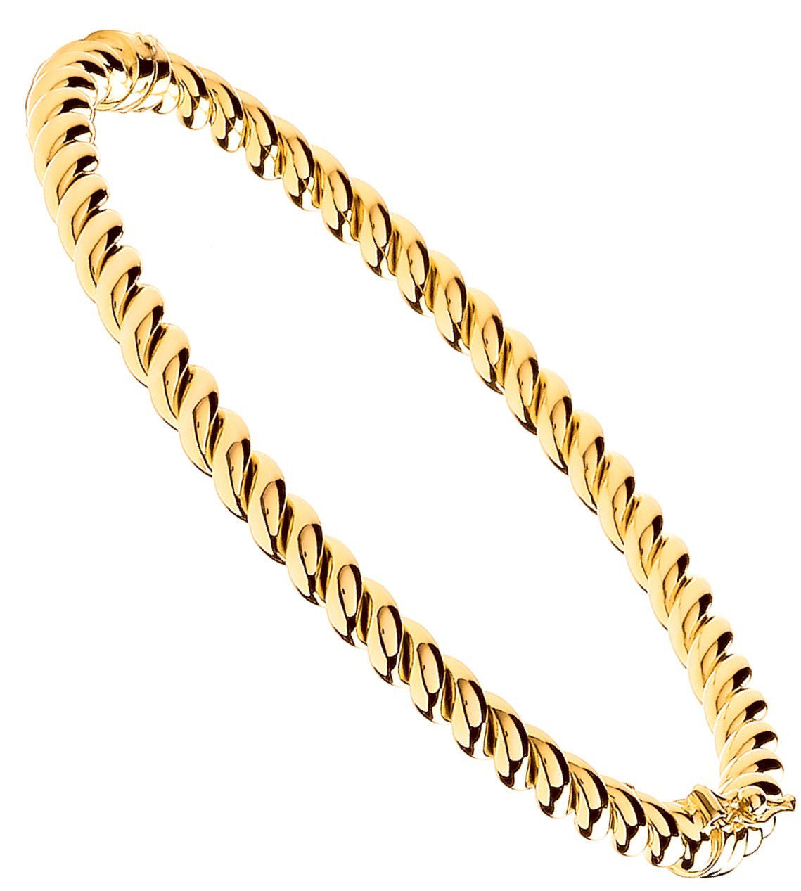 9ct Yellow Gold Hollow Twist 4.5mm Bangle