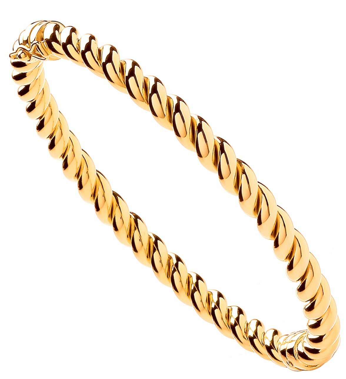 9ct Yellow Gold Hollow Twist 5.5mm Bangle