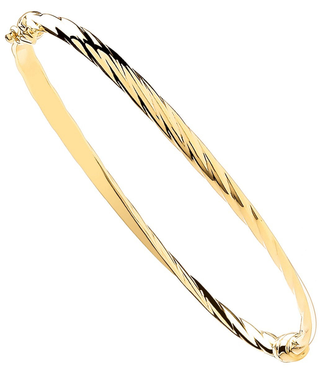 G Plain & Twisted 4mm Twist Bangle
