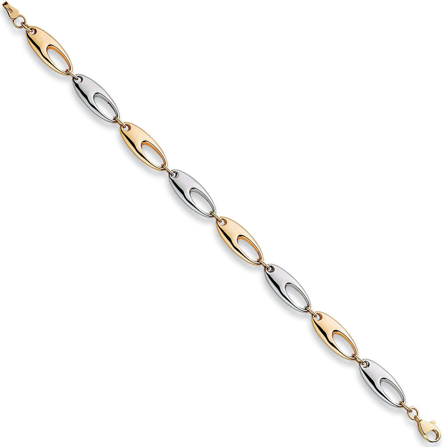 9ct White & Yellow Gold 8mm Fancy Bracelet