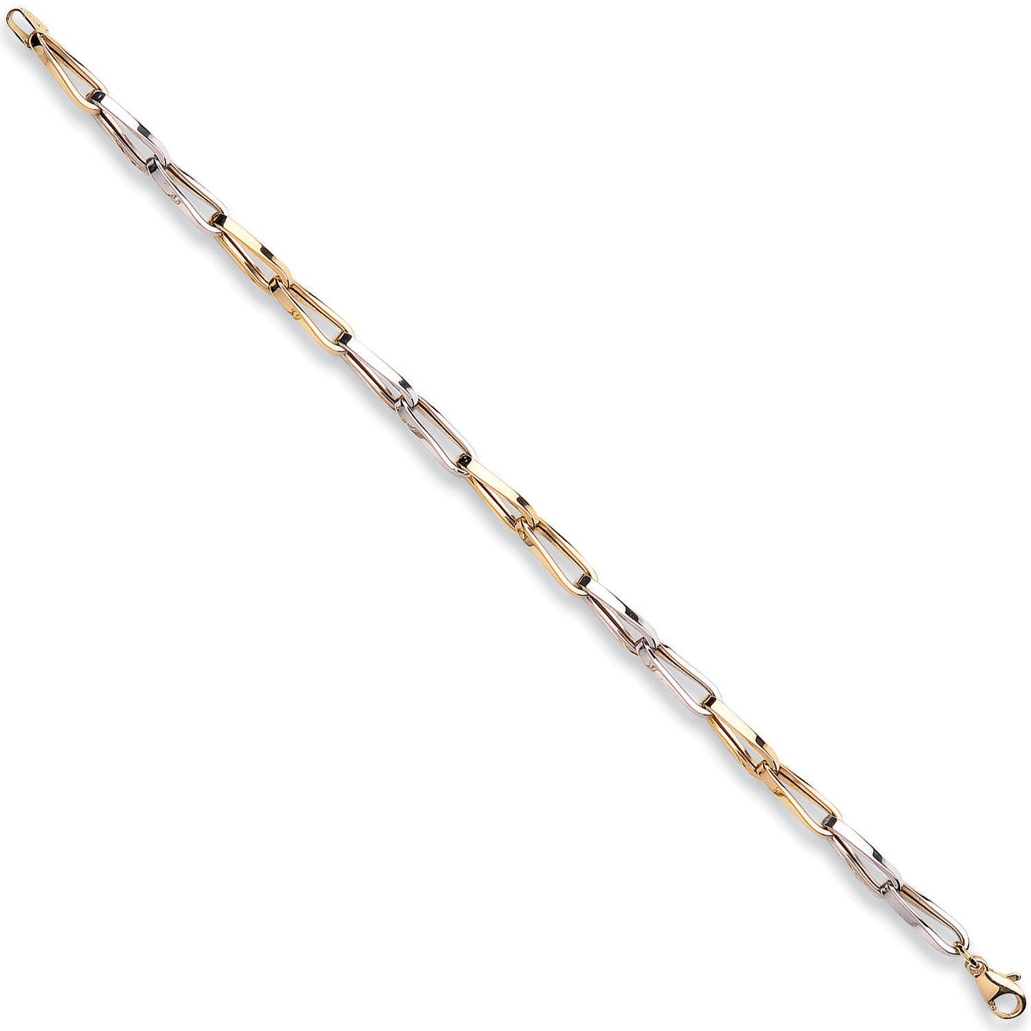 9ct White & Yellow Gold Link Bracelet