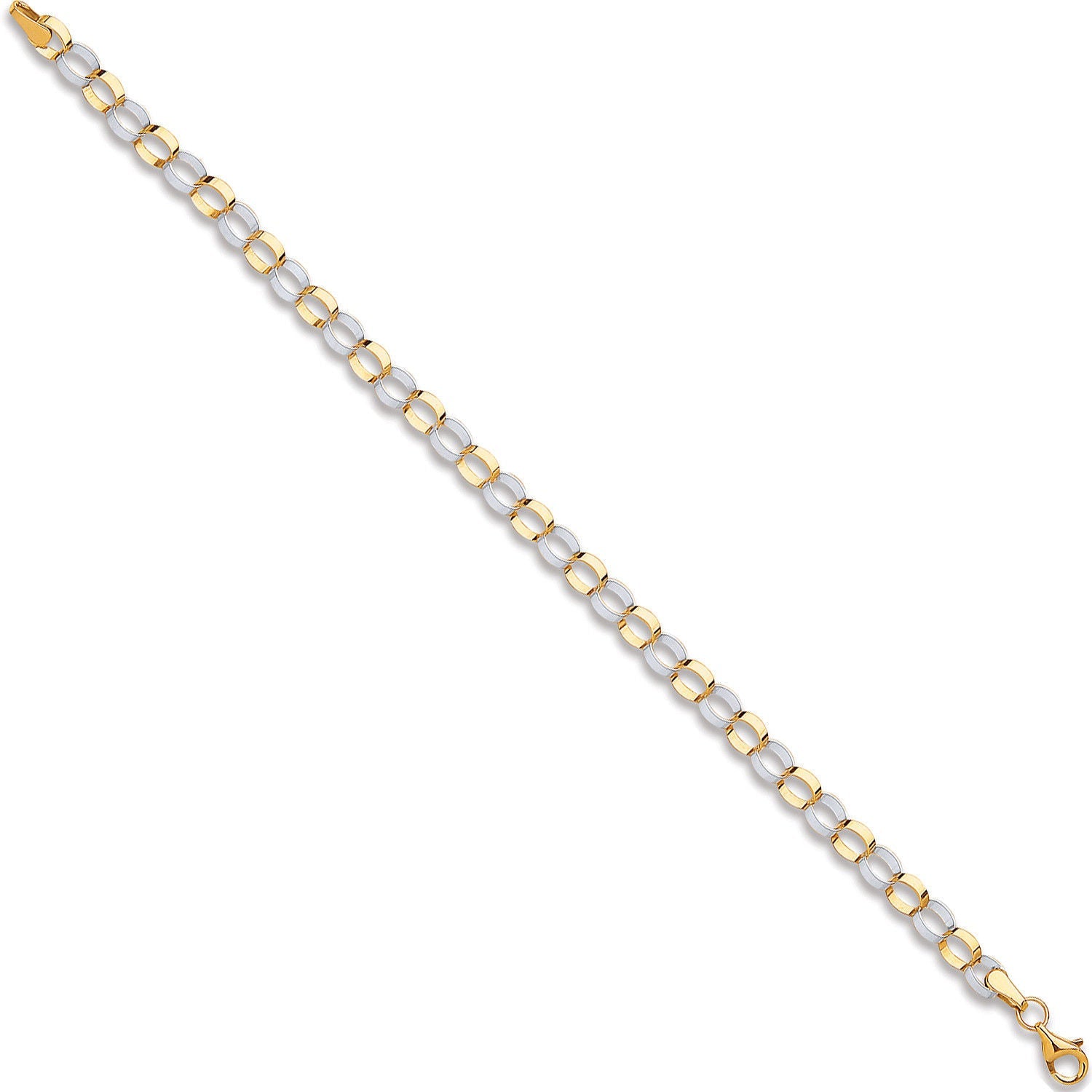 W & 9ct Yellow Gold Oval Hollow Link Bracelet