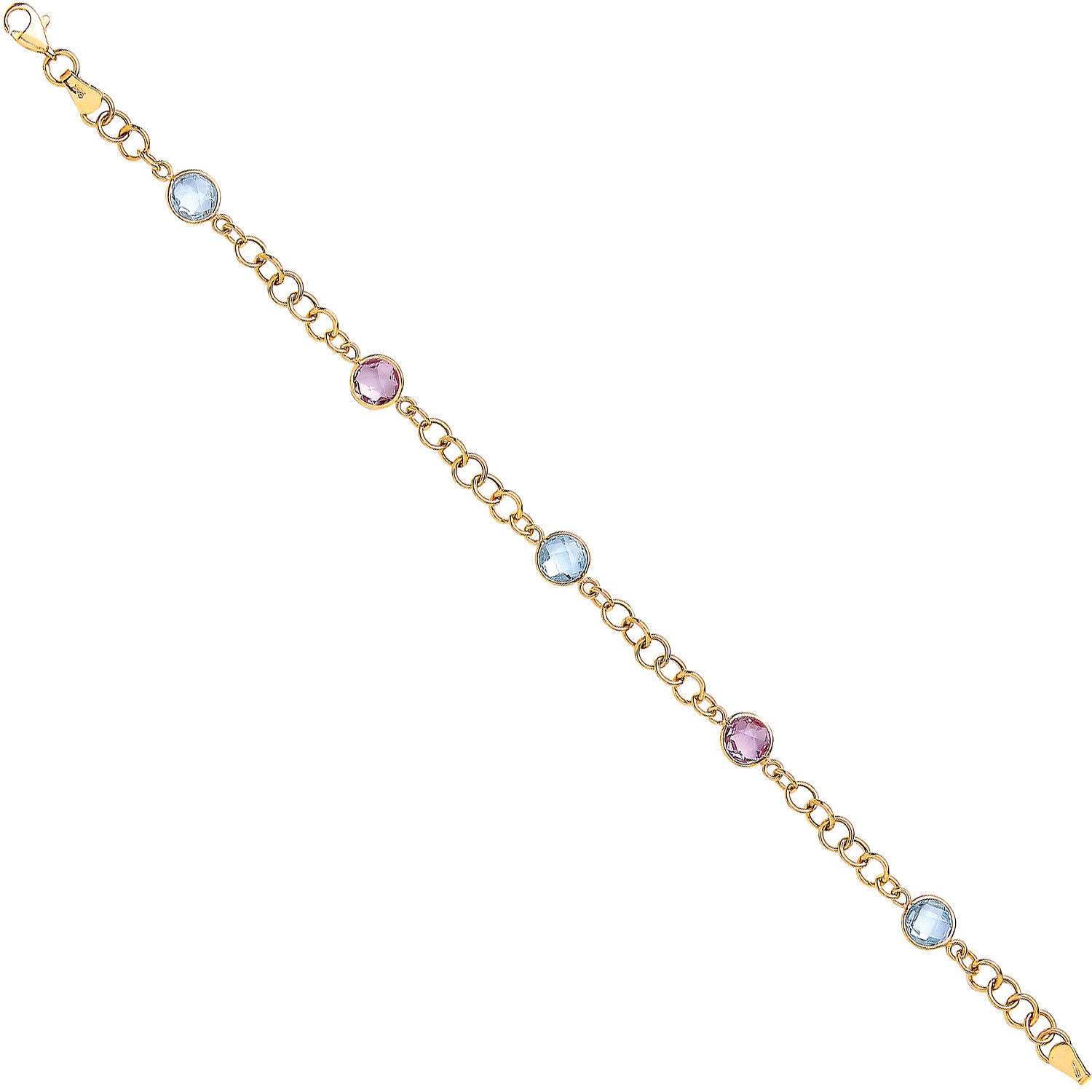 Y/G Genuine Amethyst & Blue Topaz Bracelet