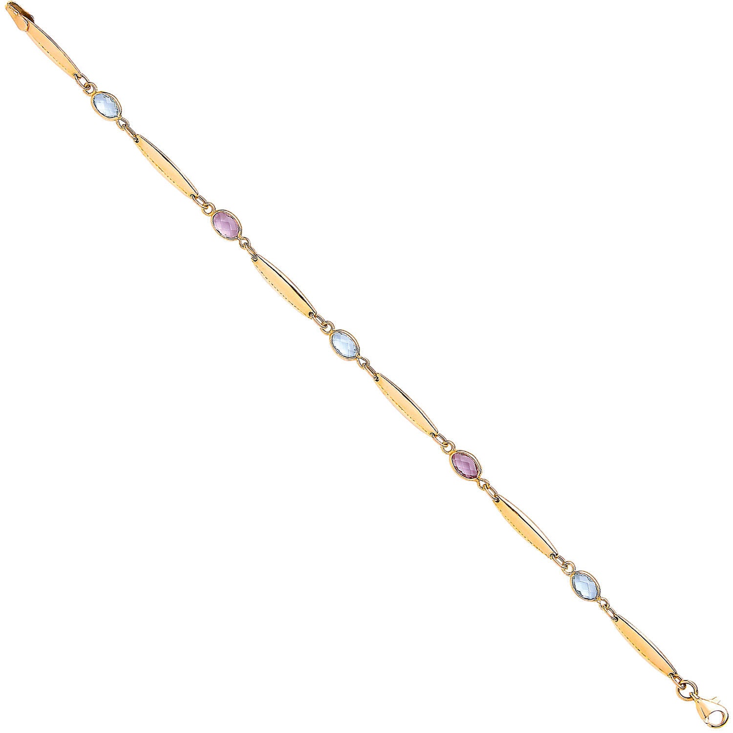 G Ladies Bracelet With Amethyst & Blue Topaz