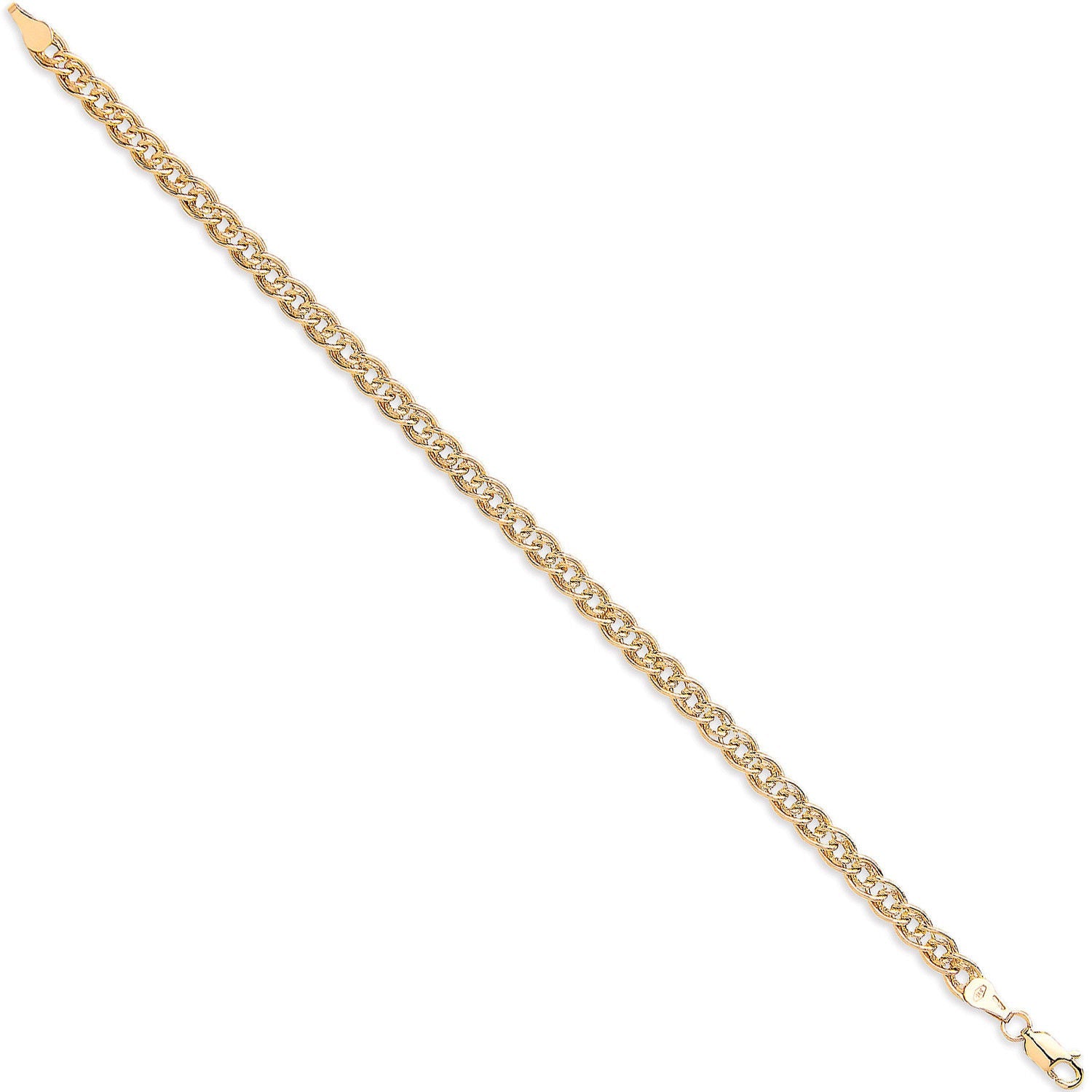 9ct Yellow Gold Hollow Link Ladies Bracelet