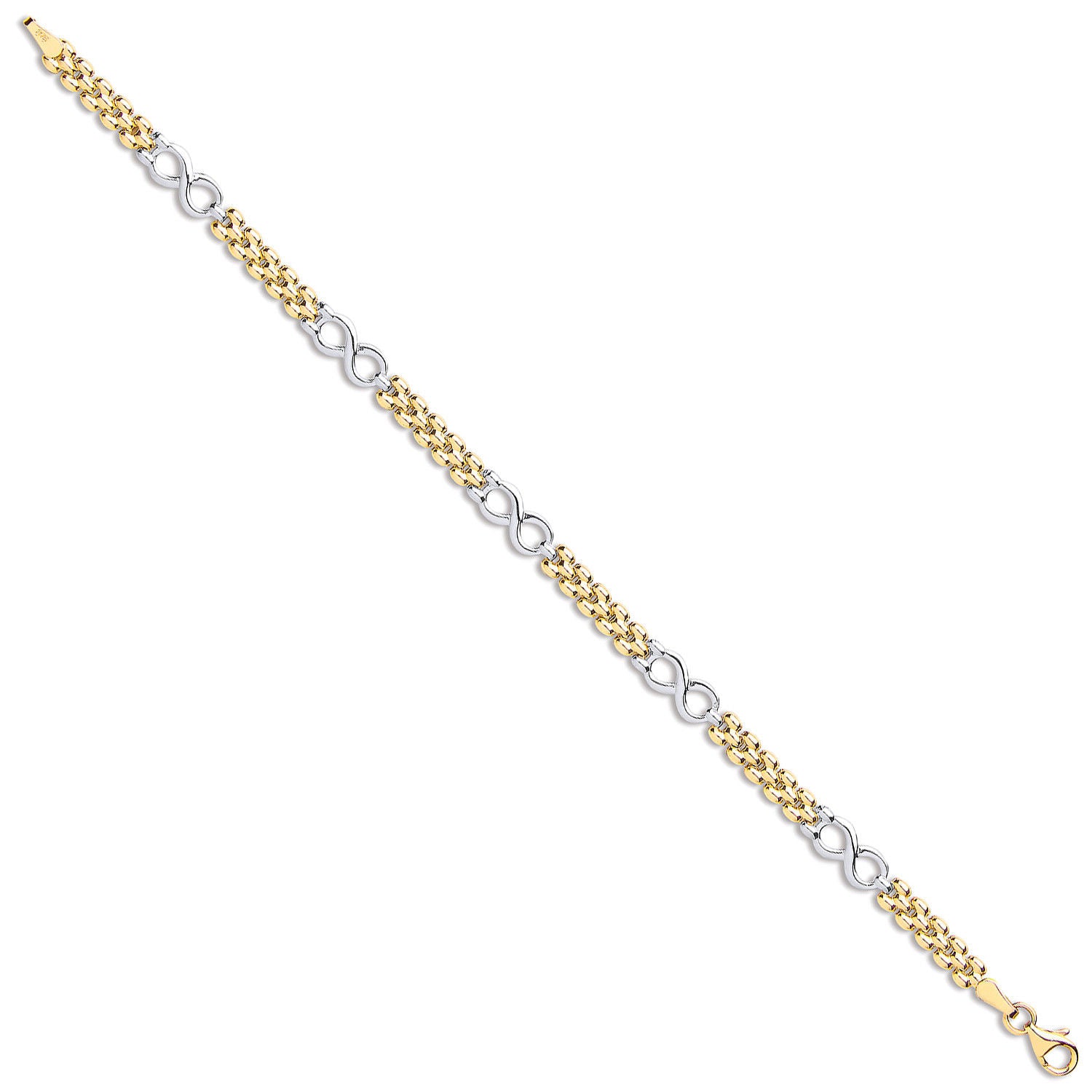 Y & W/G Eternity Fancy Link Ladies Bracelet