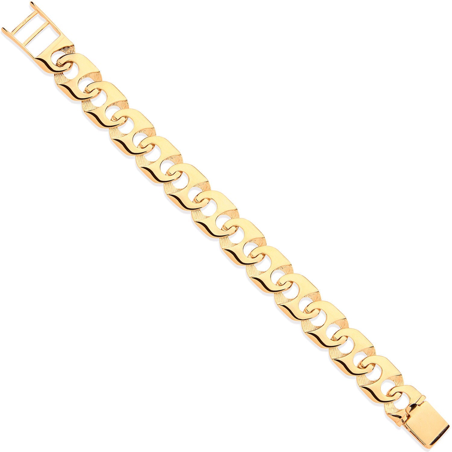 9ct Yellow Gold 16mm Anchor Link Gents Bracelet