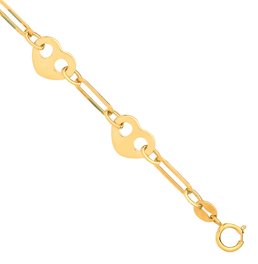 Y/G Hearts Ladies Bracelet