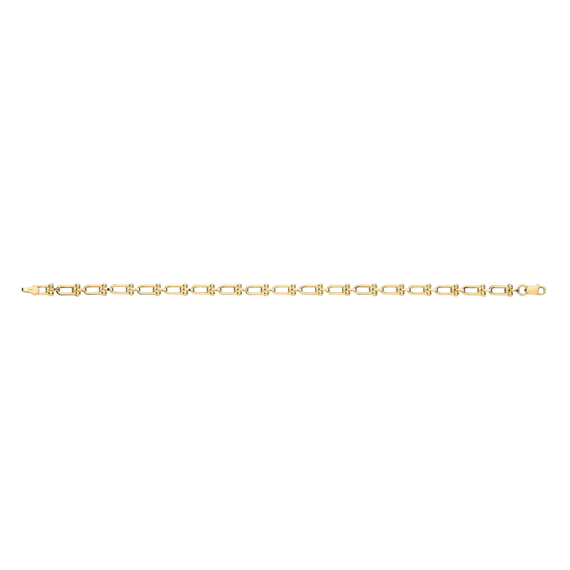 9ct Yellow Gold Bike Lock 4.7mm Ladies Bracelet