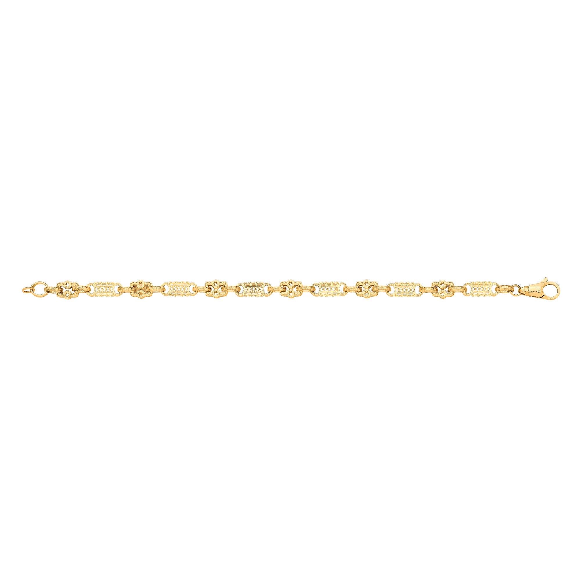 9ct Yellow Gold Stars & Bars Ladies Bracelet