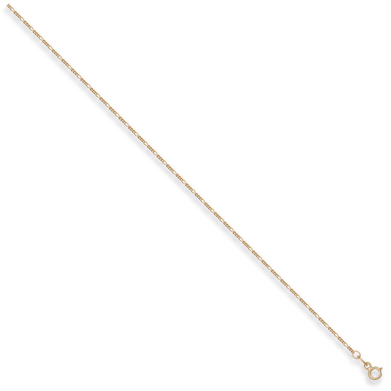 9ct Yellow Gold 1.3mm Figaro Chain