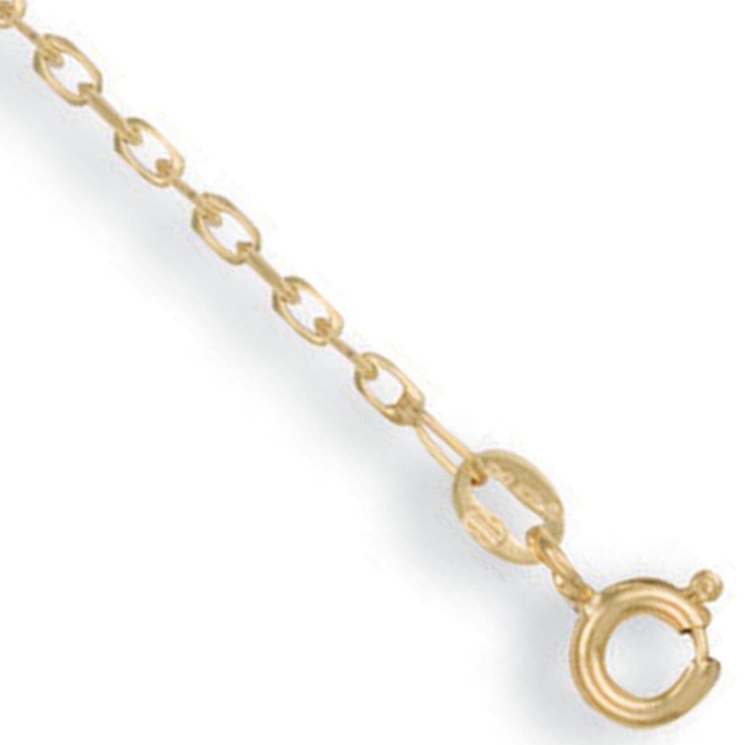 9ct Yellow Gold 1.7mm Diamond Cut Oval Belcher Chain