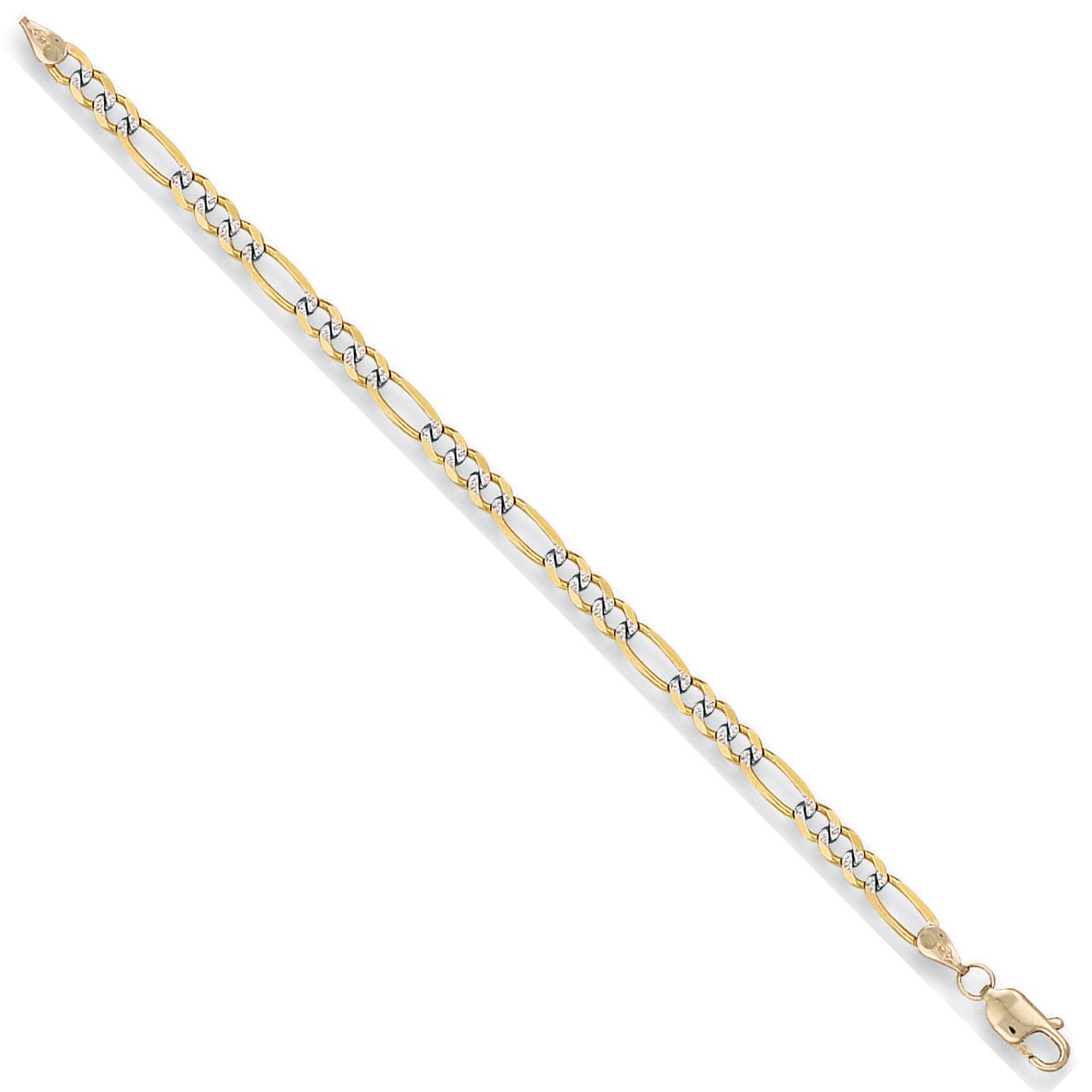 Y/G Rhodium Plated 3.7mm Figaro Chain