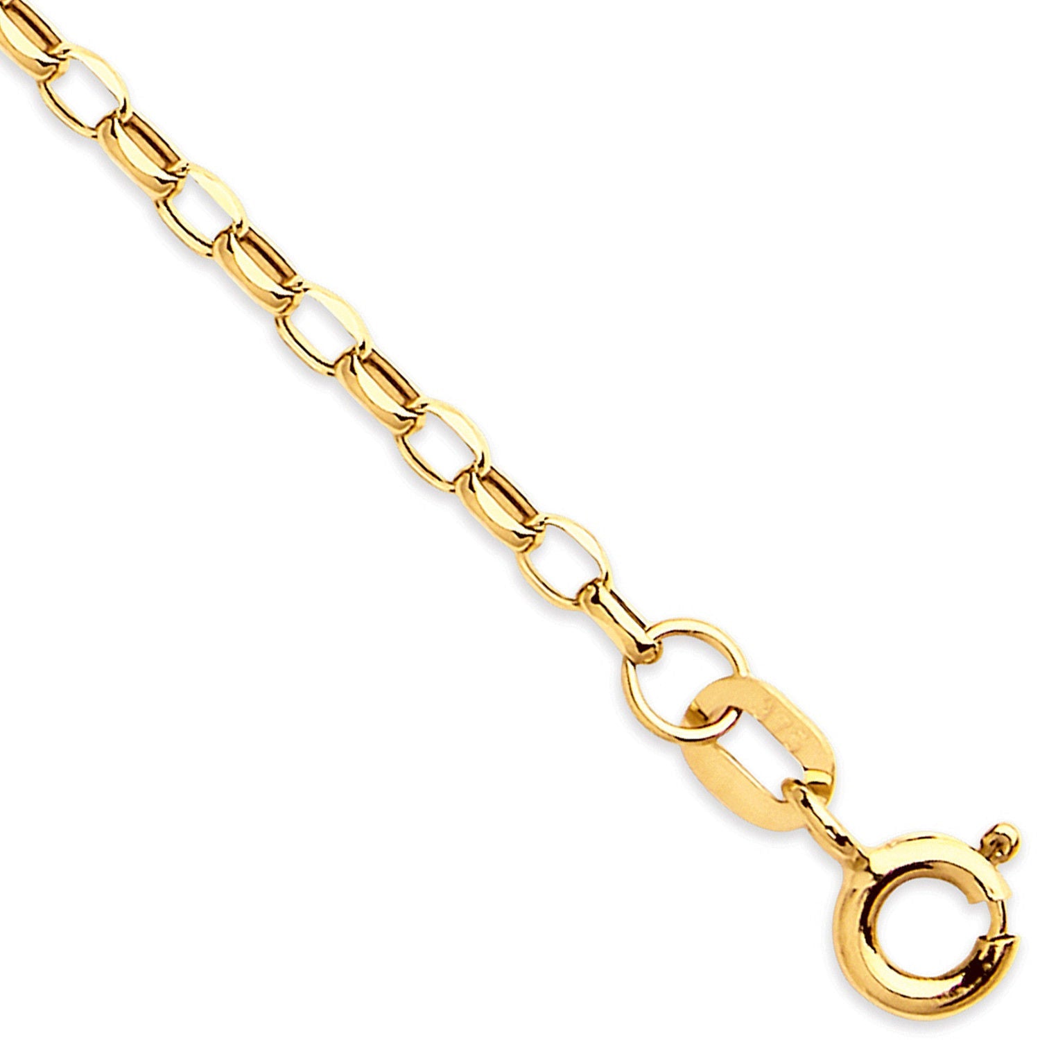 9ct Yellow Gold 2.2mm Hollow Diamond Cut Belcher Chain