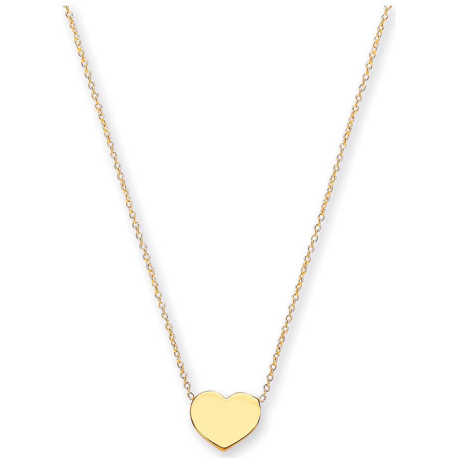 G Rolo Chain with Heart, 18" Necklace
