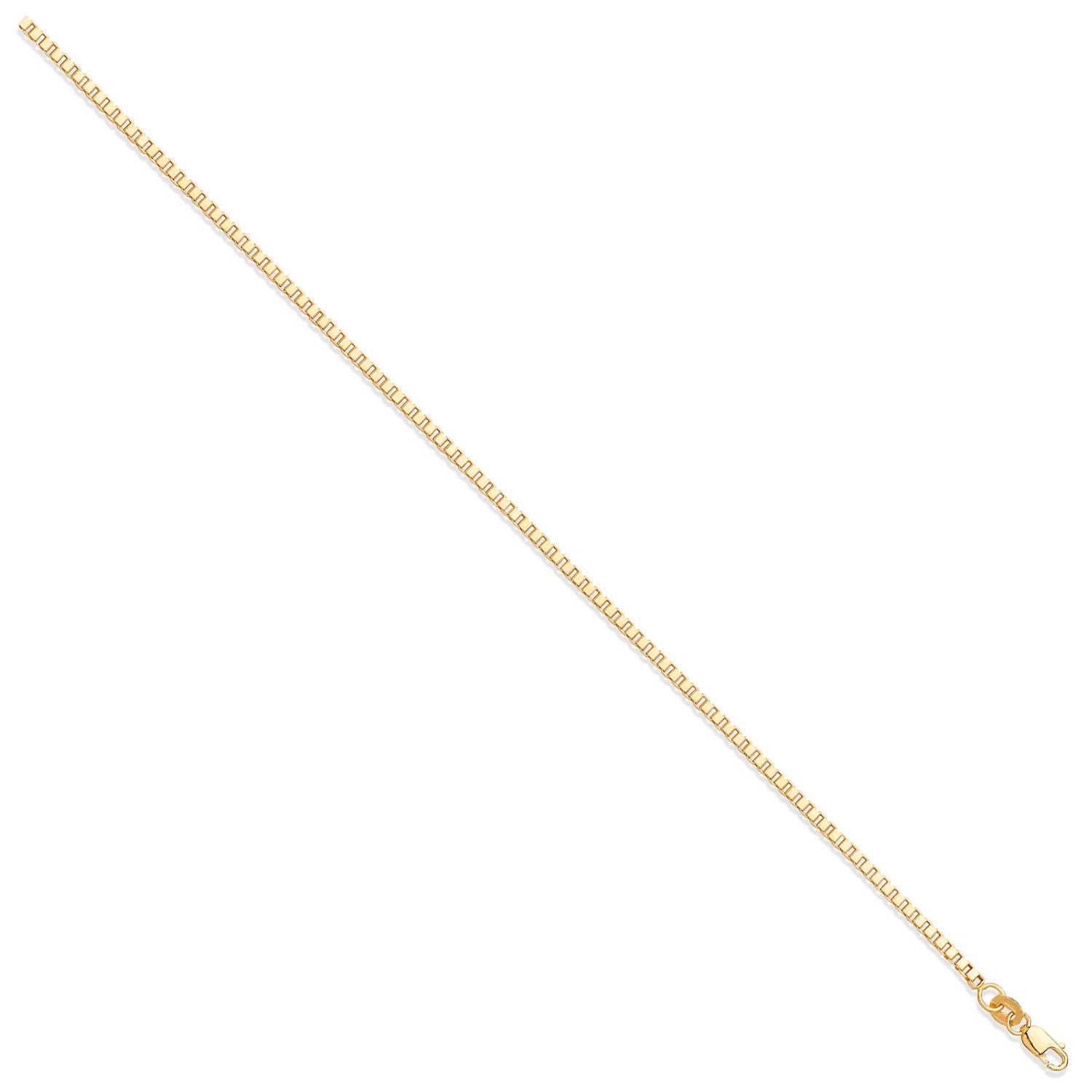 9ct Yellow Gold 2.1mm Hollow Square Cut Box Chain