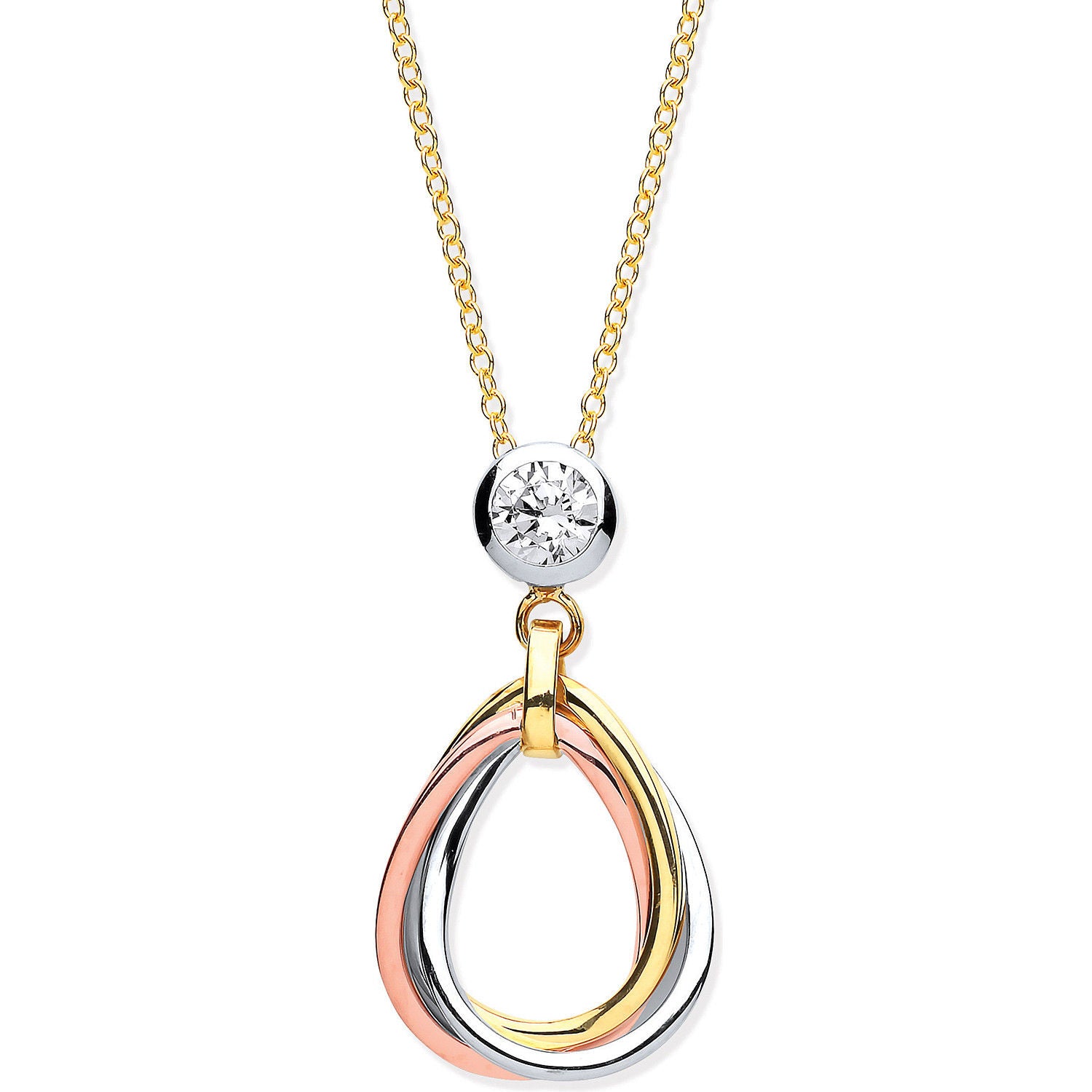 G Teardrop Tubes Pendant on 18" Chain