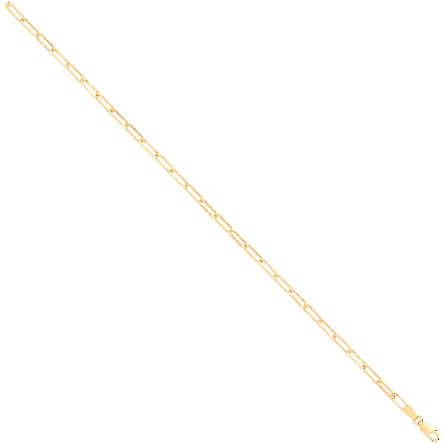 9ct Yellow Gold 3.3mm Paper Clip Chain