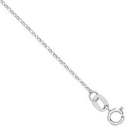 18ct 9ct White Gold 0.9mm Diamond Cut Belcher Chain