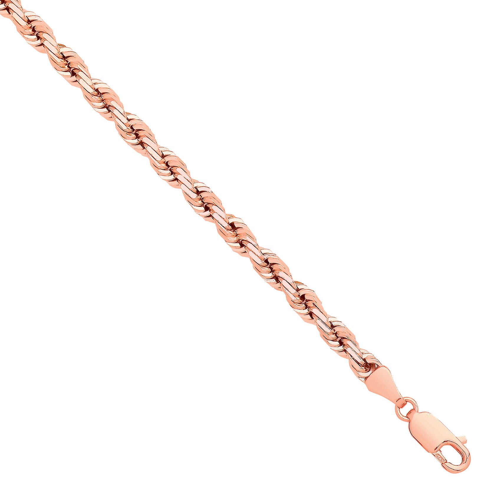 Rose Gold Solid D/C 4.2mm Rope Chain