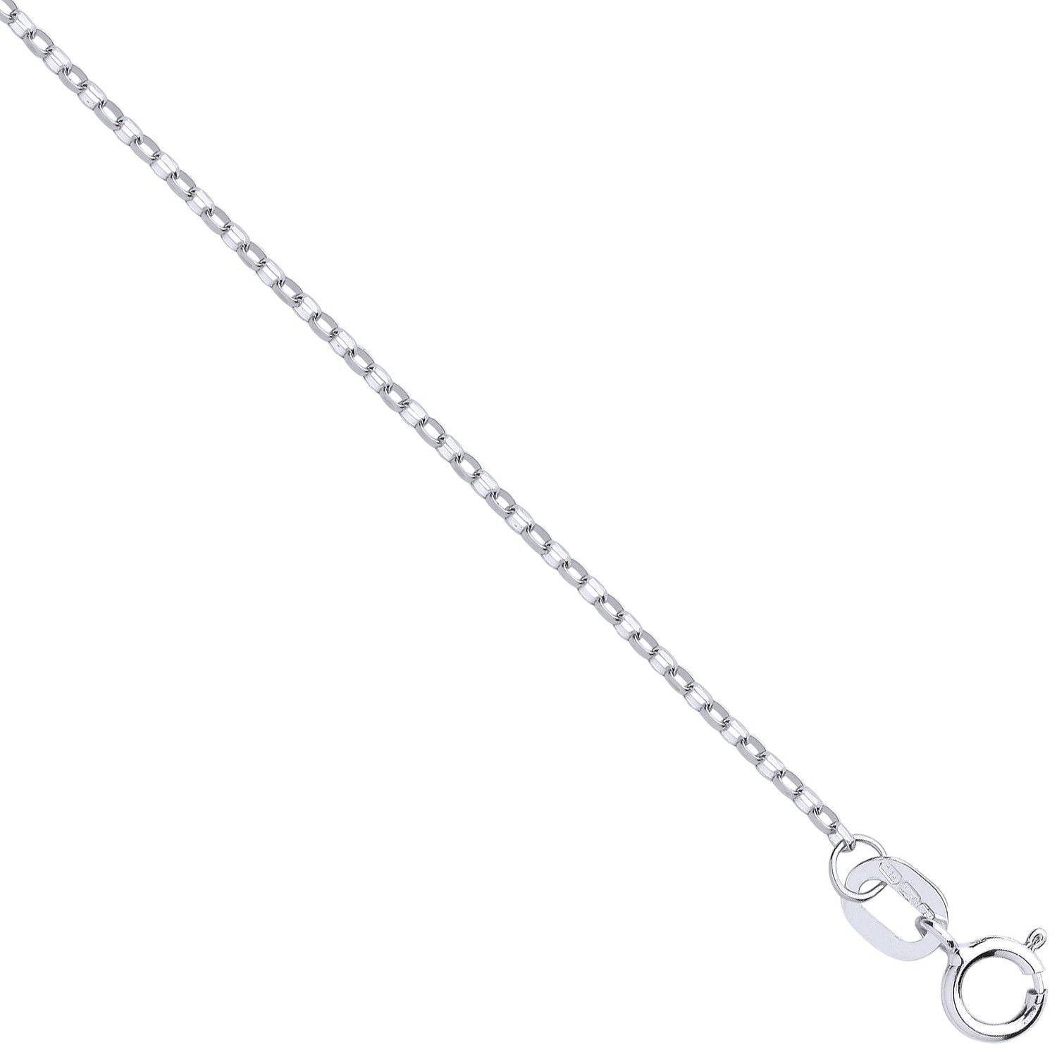 9ct White Gold 0.9mm Diamond Cut Trace Chain