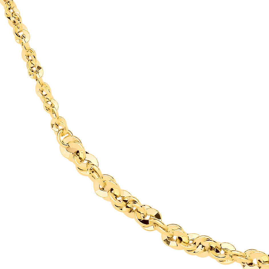 9ct Yellow Gold Graduated Loose Rope 18" Necklace