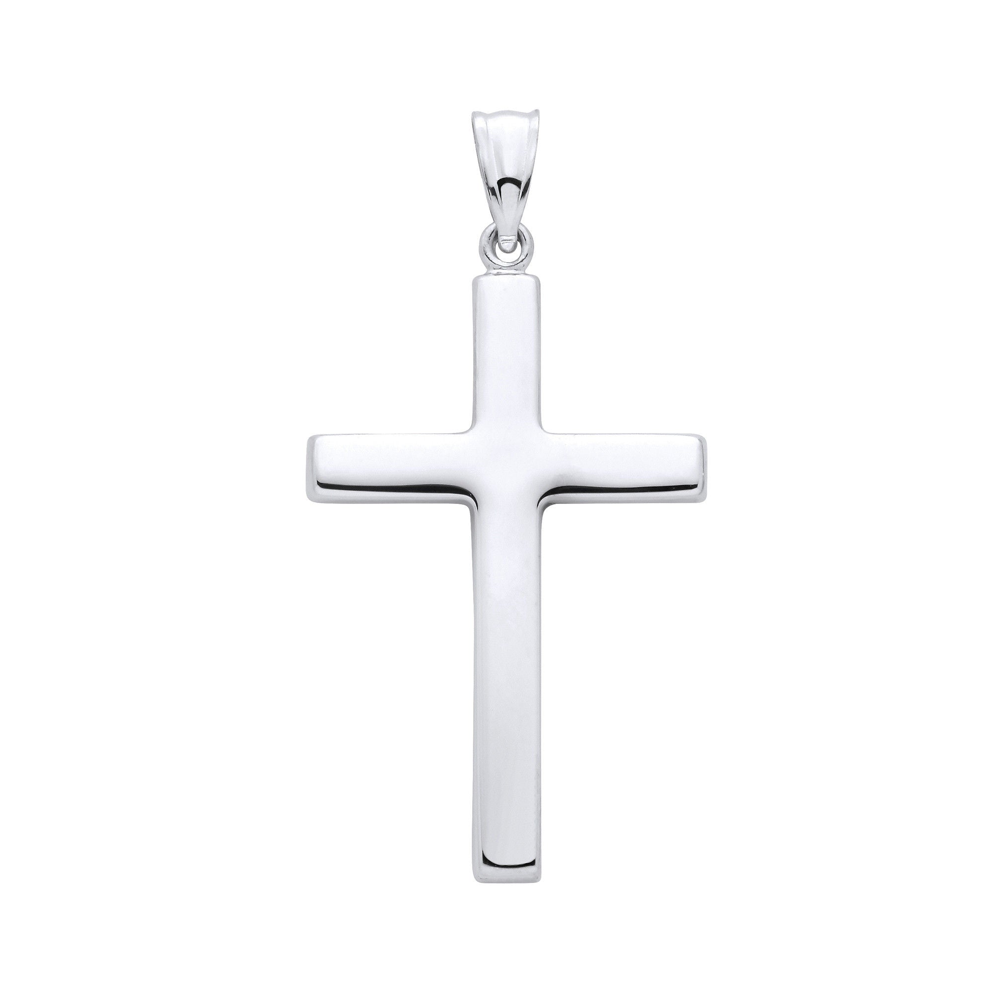 9ct White Gold Hollow Cross