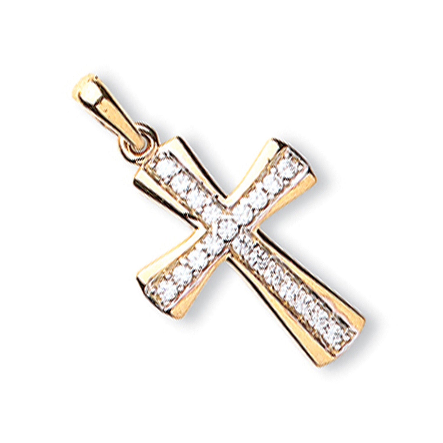 9ct Yellow Gold Cubic Zirconia Cross