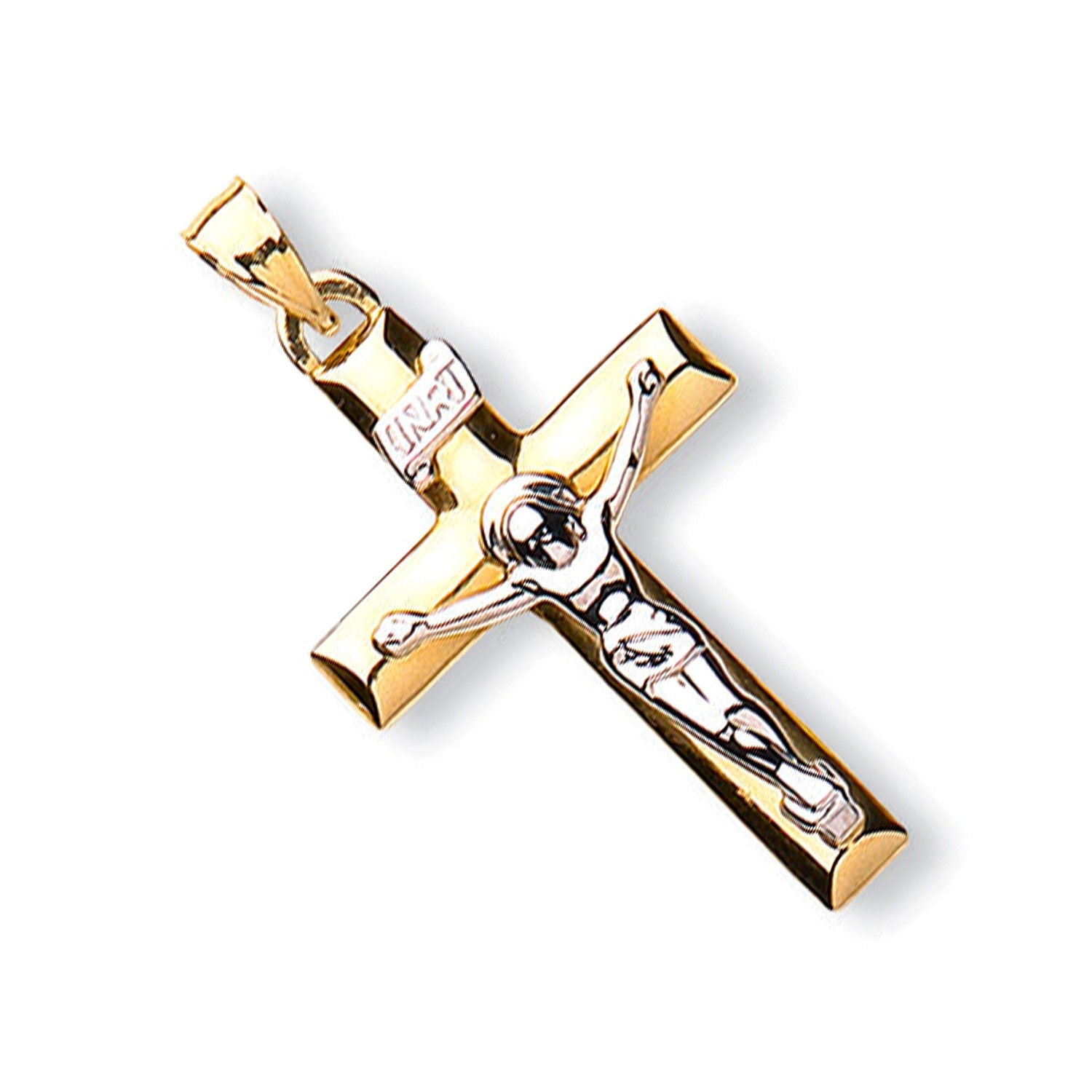 9ct White & Yellow Gold Crucifix