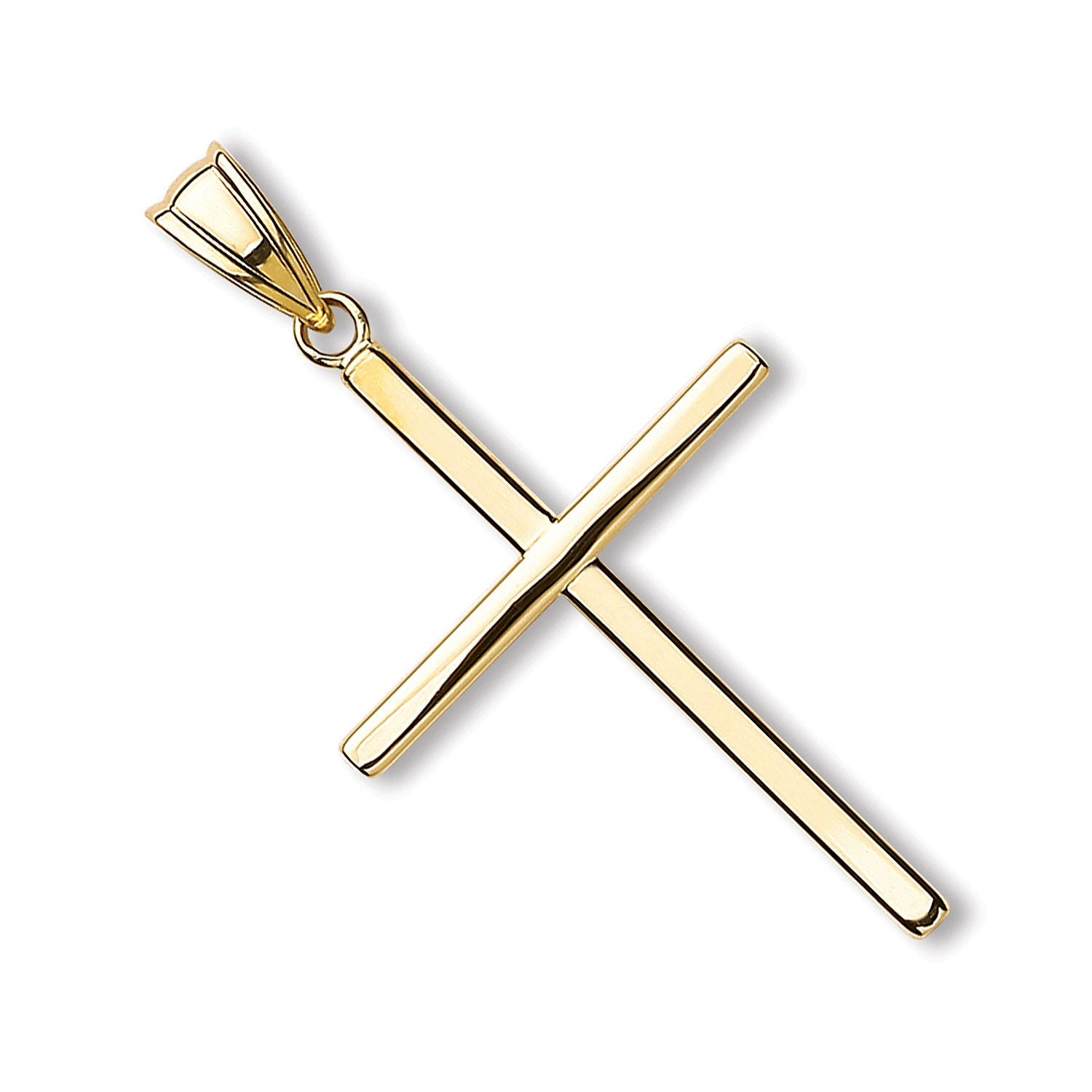 9ct Yellow Gold Plain Hollow Cross
