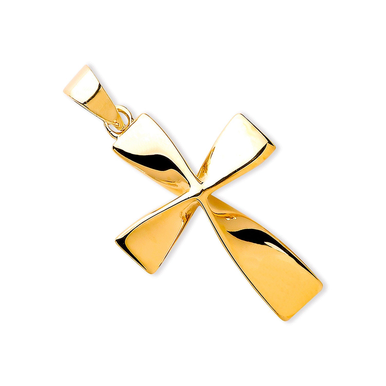 9ct Yellow Gold Twisted Cross