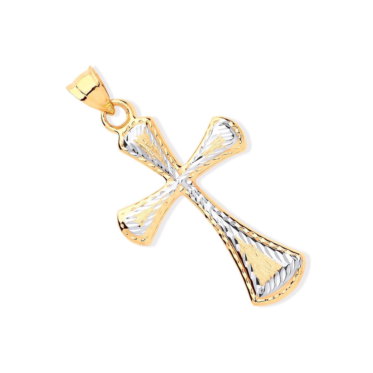 Y & 9ct White Gold Fancy Cross