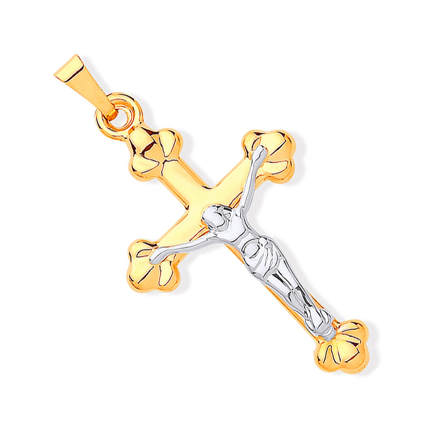 Y & W/G Crucifix Pendant