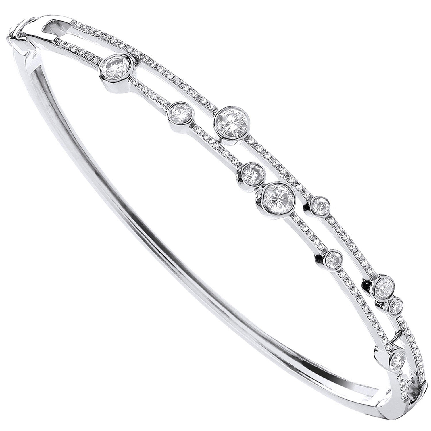 18ct White Gold 1.00ctw Dress Diamond Bangle