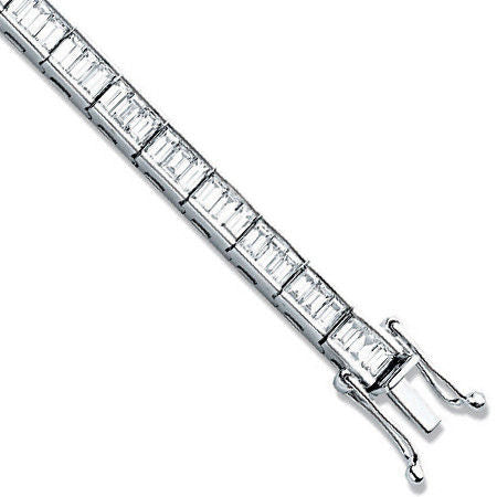 18ct White 5.00ct Baguette Cut Diamond Bracelet