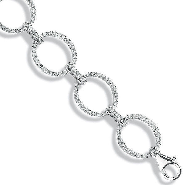 9ct White Gold 1.20ct Diamond Bracelet