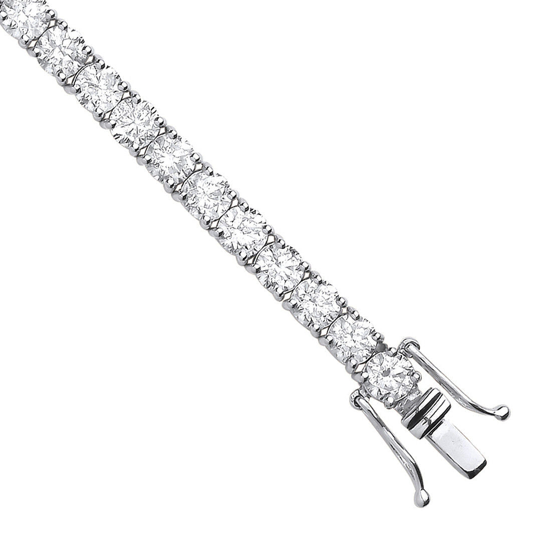 18ct White Gold 10.00ct Diamond Tennis Bracelet