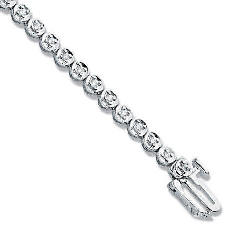 9ct White 0.55ct Diamond Tennis Bracelet