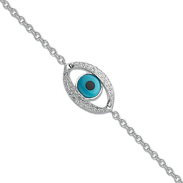 18ct White Gold 0.24ct Evil Eye Diamond Bracelet
