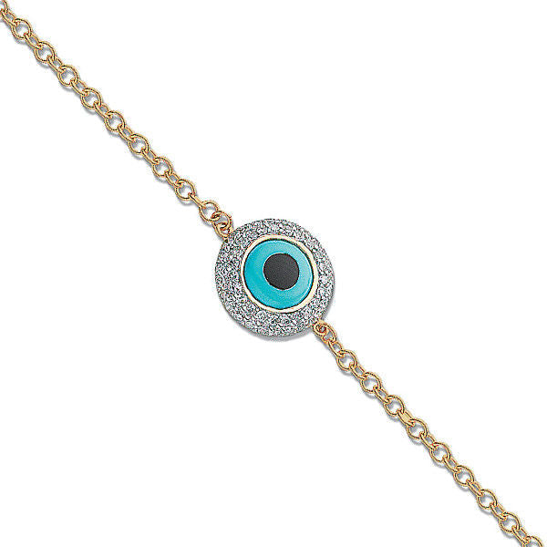 18ct Yellow Gold 0.30ct Evil Eye Diamond Bracelet