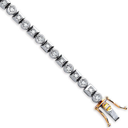 9ct Yellow Gold 0.50ct Rubover Diamond Bracelet