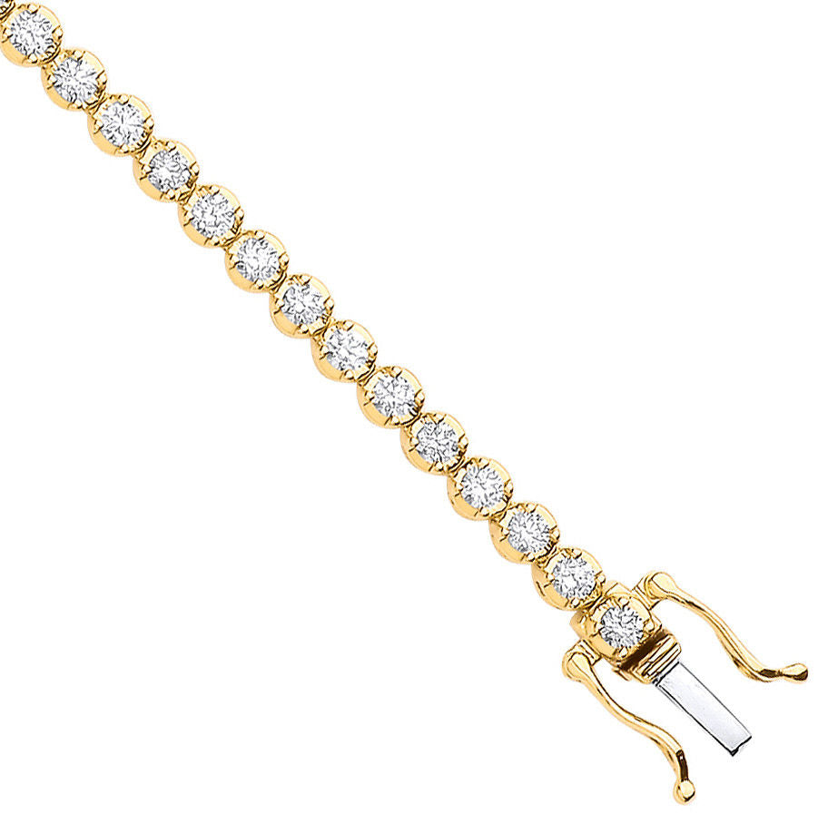 18ct Yellow Gold 2.00ct Diamond Tennis Bracelet