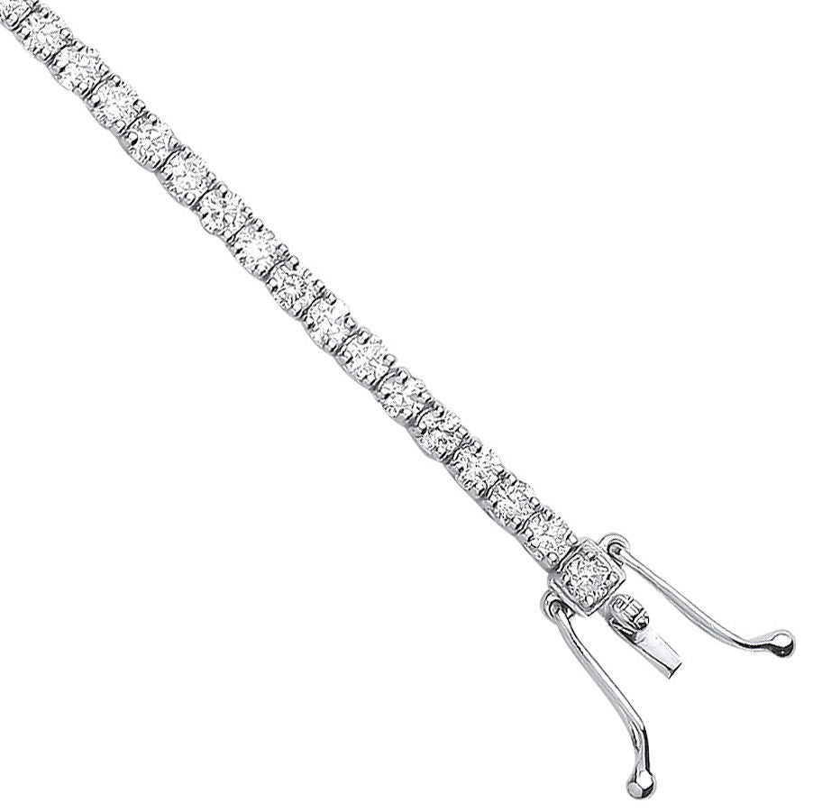 18ct White 4 claws 3.00ct Diamond Tennis Bracelet