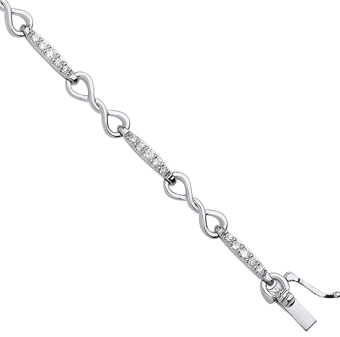 9ct White gold bracelet 0.50ct diamonds