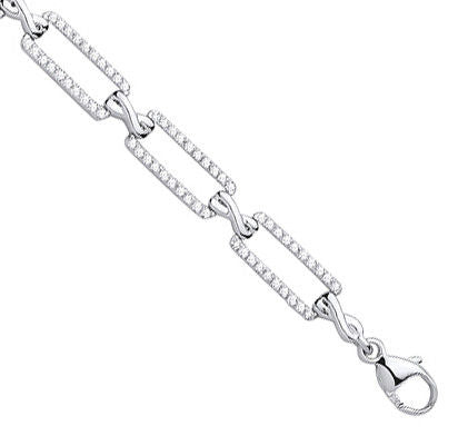 9ct White gold 1.13ct bracelet