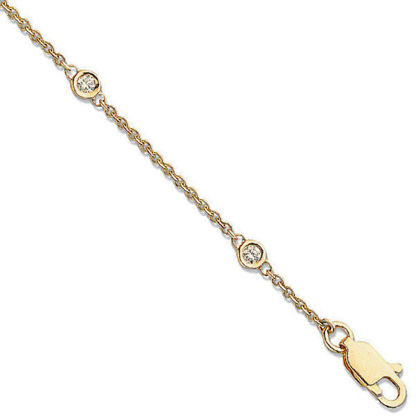 9ct Yellow Gold Diamond by the Yard Bracelet 0.20ctw