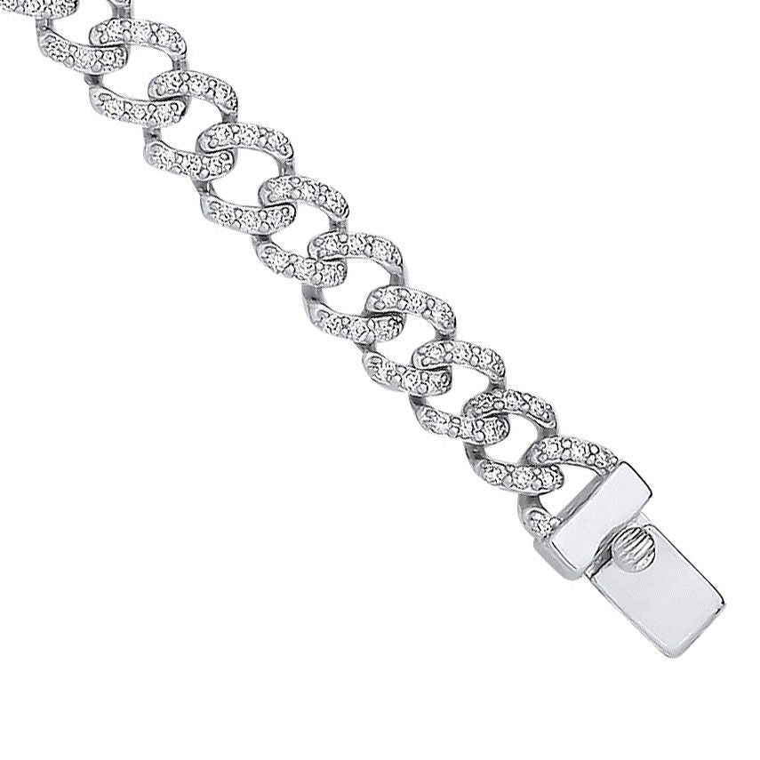 9ct White Gold 2.00ctw Gents Bracelet