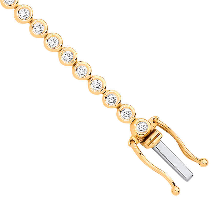 9ct Yellow Gold 1.00ctw Tennis Bracelet